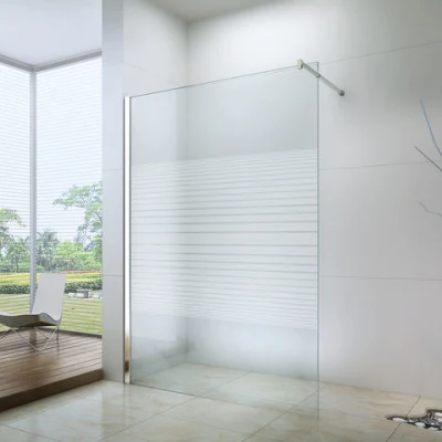 Fantastic Mirror Tempered Glass Shower Screen Walk-in 6mm 8mm 10mm Glass with SUS Support Bar